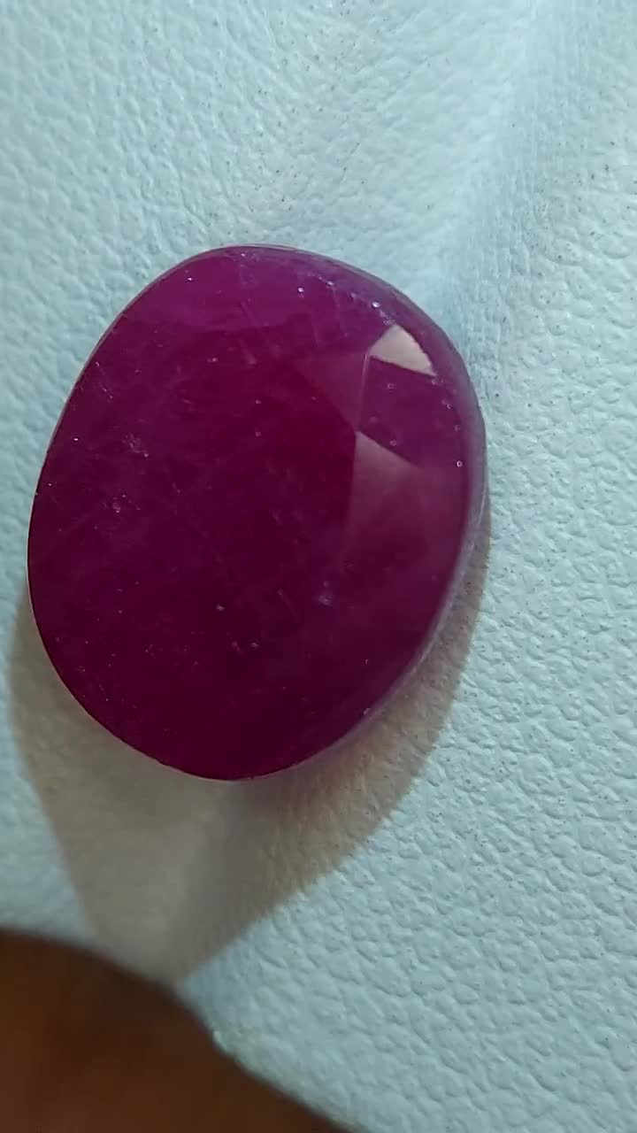 Large Sparkling Ruby Gemstone - Certified Natural Faceted Ruby