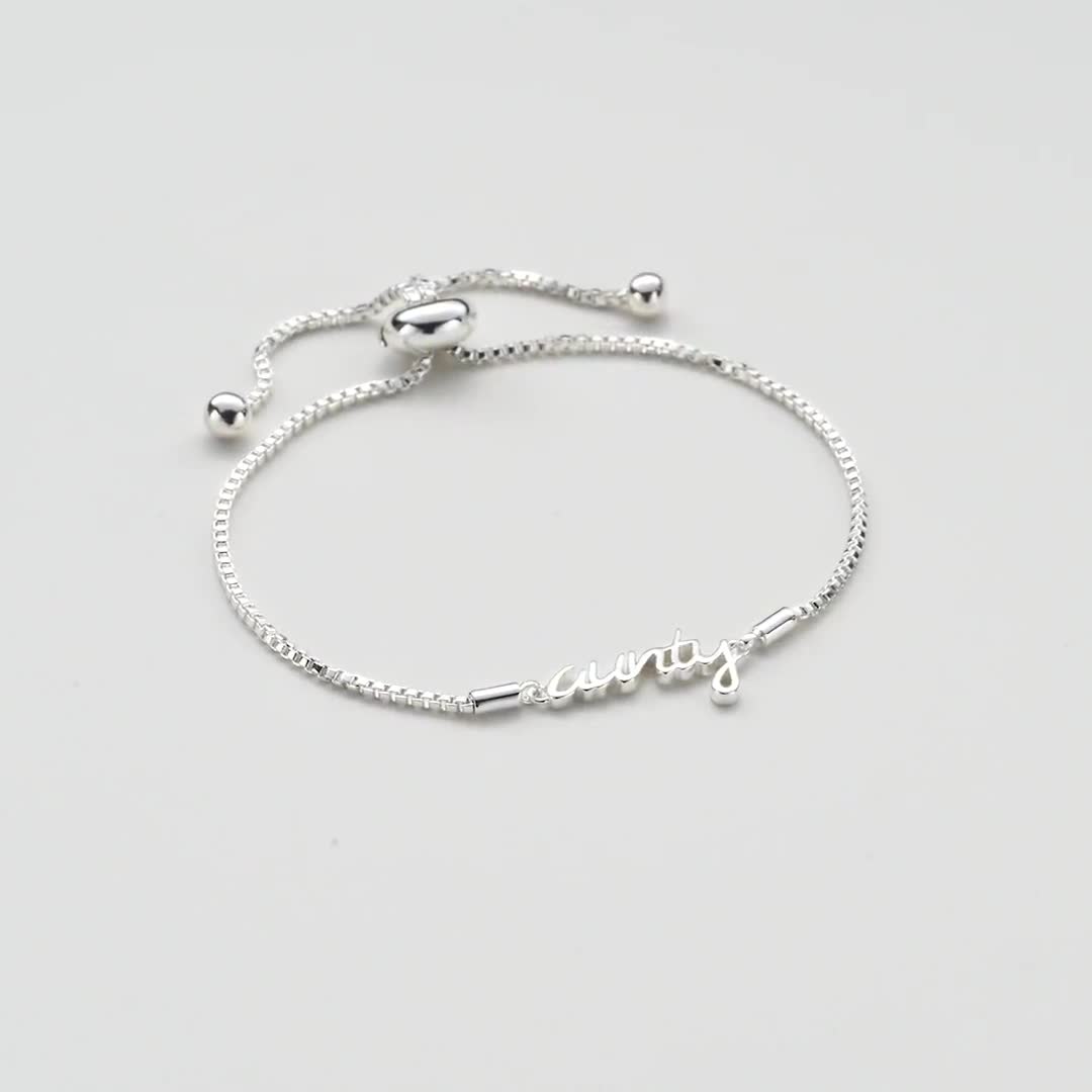 Silver Plated Aunty Bracelet Created With Zircondia® Crystals by Philip  Jones -  Canada