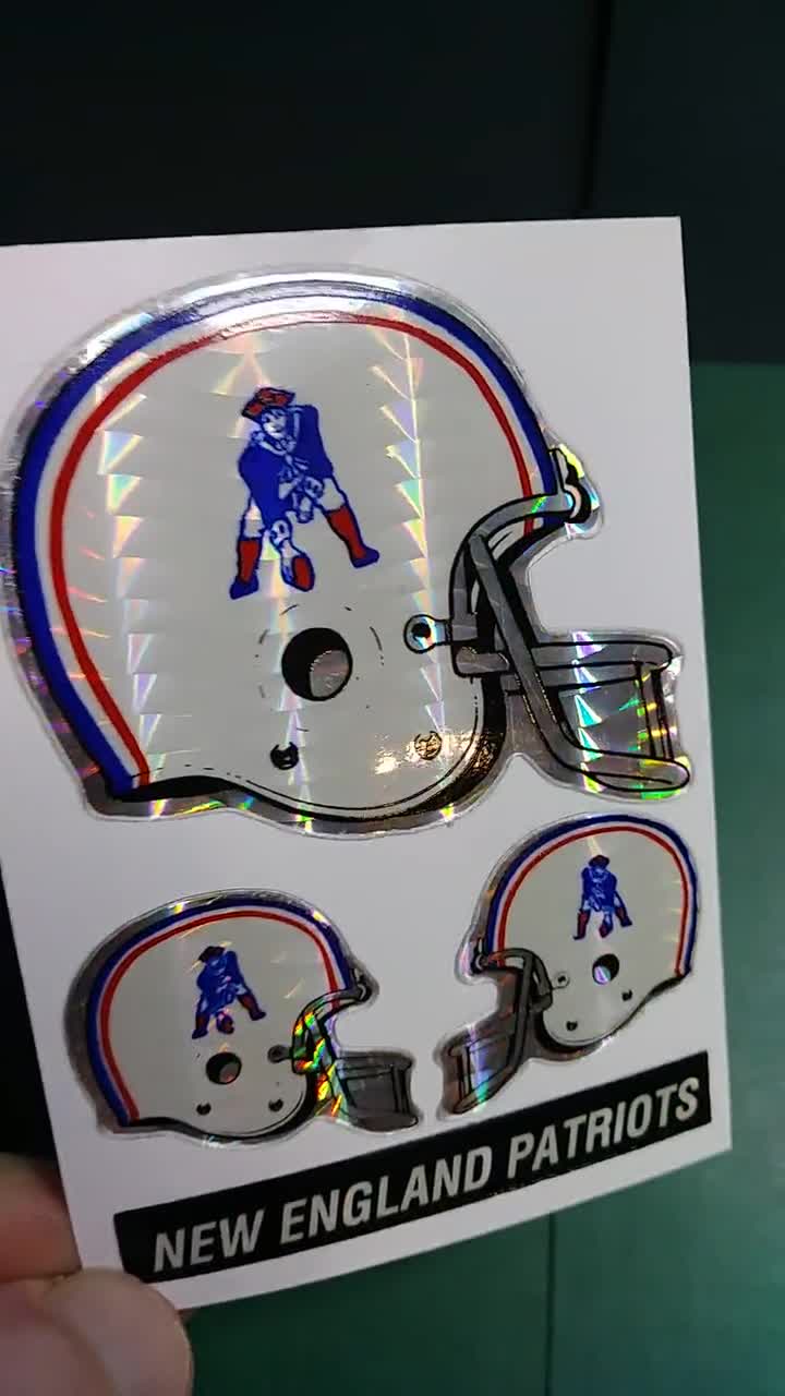 New England Patriots NFL Helmets Prism Vending Sticker 80s 