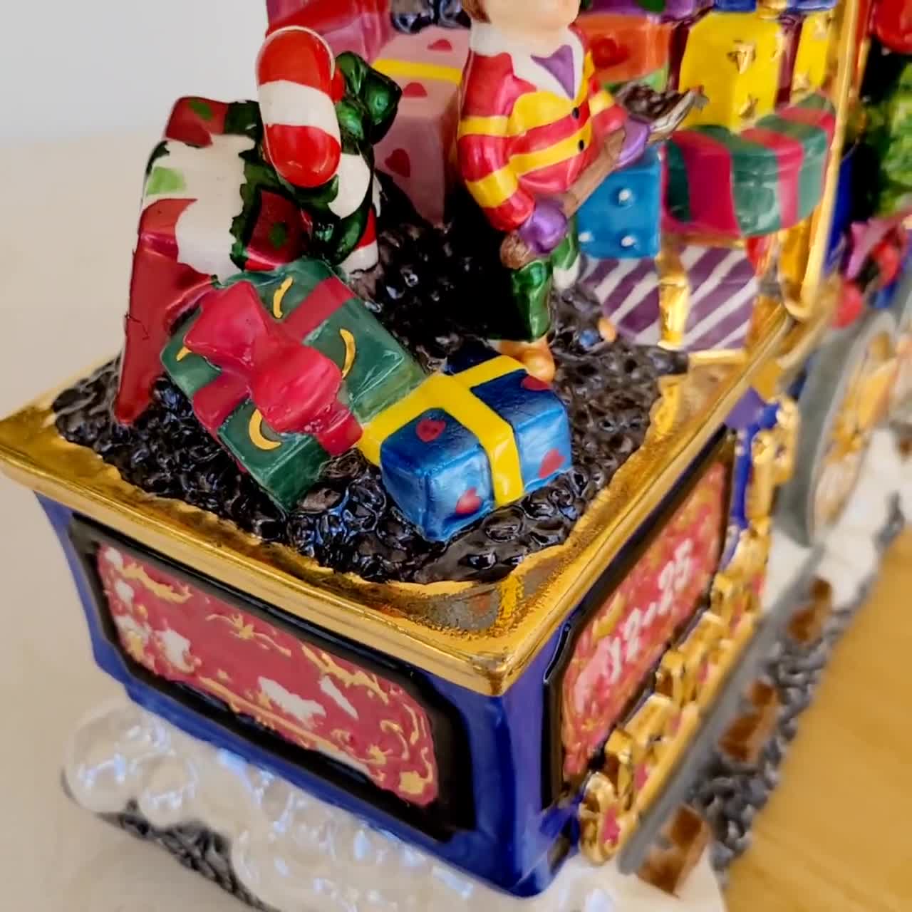 Radko North Pole Express Cookie Jar, Christmas Train, Neiman