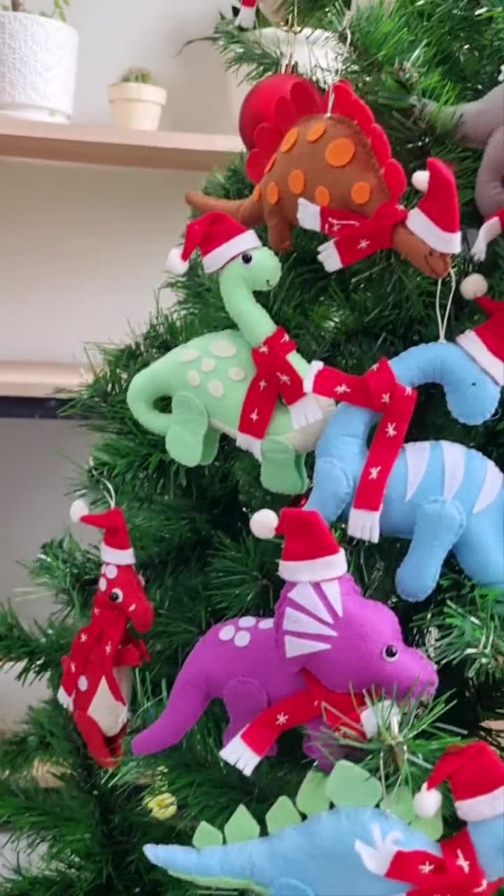 Dinosaurier, Ornament, Kinderzimmer, Weihnachtsschmuck, Dinosaurier Spielzeug, Dinosaurier Dinosaurier T-Rex Ornament, Weihnachtsmann Dinosaurier Dinosaurier Filz Dekor