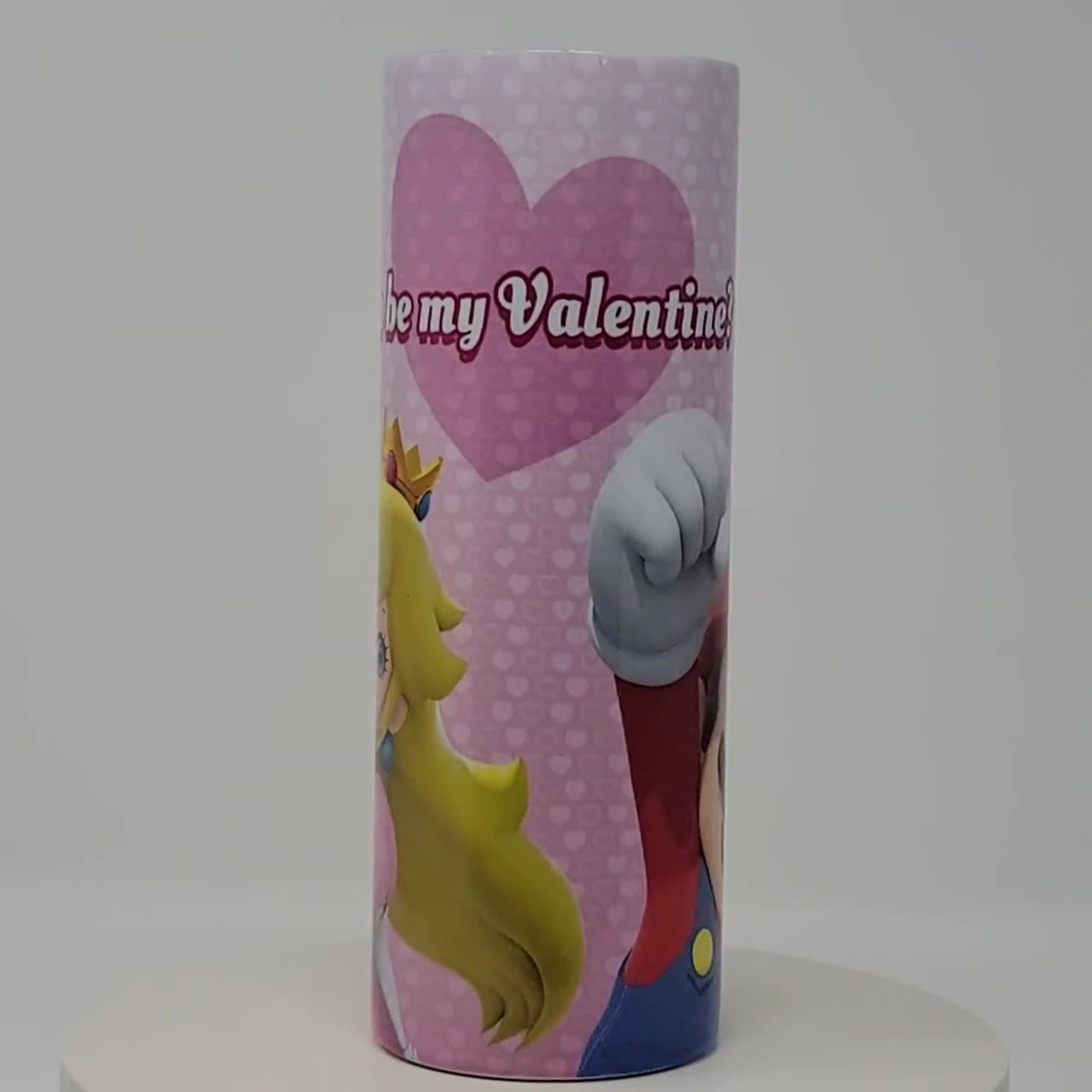 Mario & Princess Peach Valentines 20oz & 30oz Stainless Steel Tumbler Straw  Lid