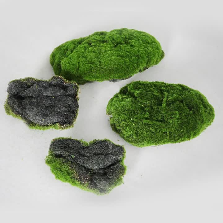 612 Pack of 4 Large Artificial Moss Rocks in a 