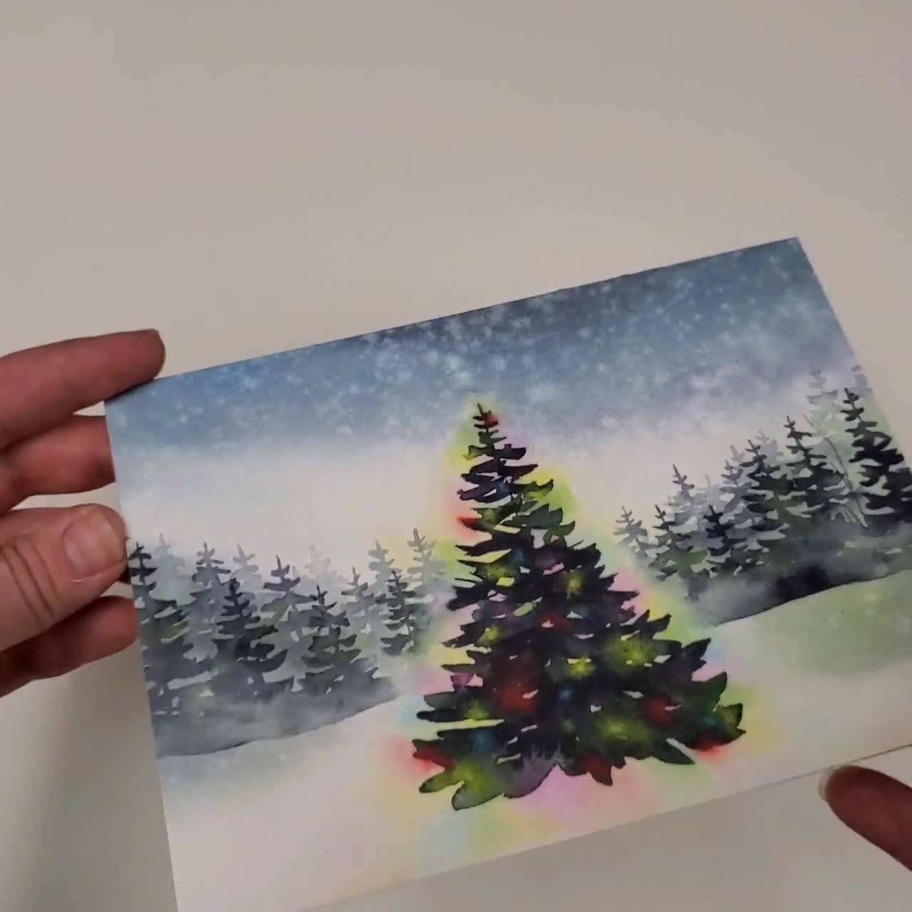 Watercolor Christmas Forest Card, 306022