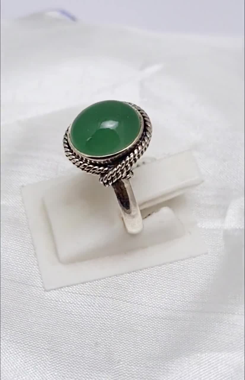 ナチュラルグリーンアベンチュリンリング*925スターリングシルバー