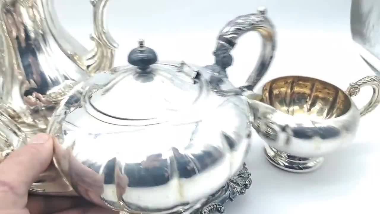 Silverplate Tea Service Marlboro Plate by Morton Parker