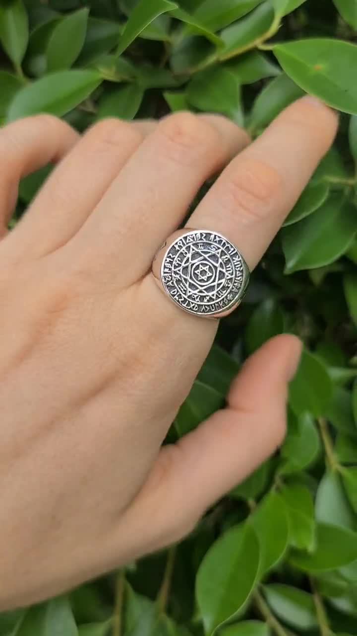 Hexagram Star Ring For Men - Stainless Steel Star Of David Seal Of Solomon Pagan Symbol, Sizes 7-11, No Gemstone