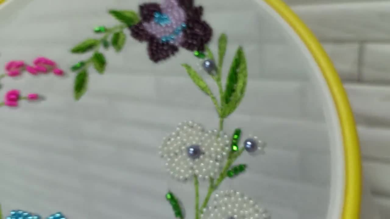 Tambour Embroidery Kit 6 for Beginner / Set for Tambour Embroidery / Floral  Embroidery Set / Bead Embroidery Kit DIY / Gift for Mother 
