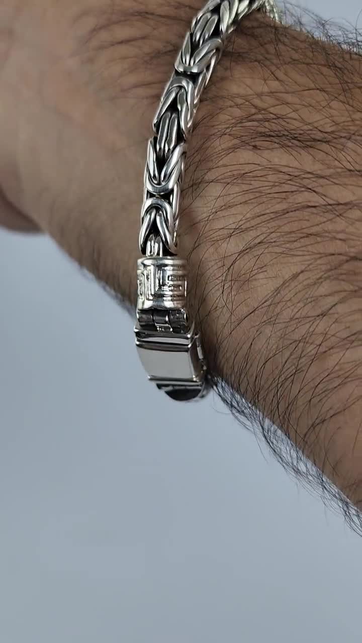 Bali 925 Silver Leather Bracelet For Men - Vivaaz Gems