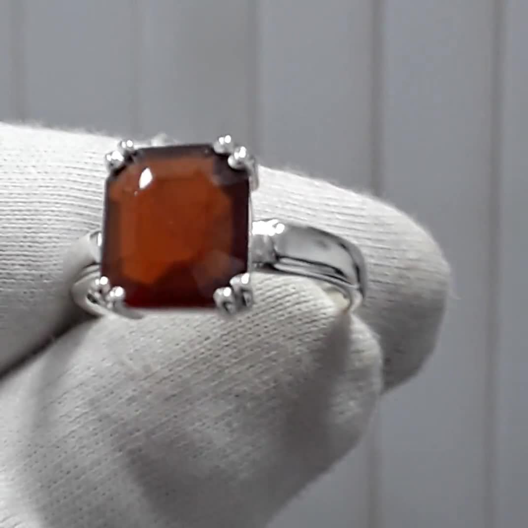 Certified Natural Hessonite Garnet Gemstone Ring in Panchdhatu Ring, Gomed  Ring, Chirstmas Gift for Her - Etsy