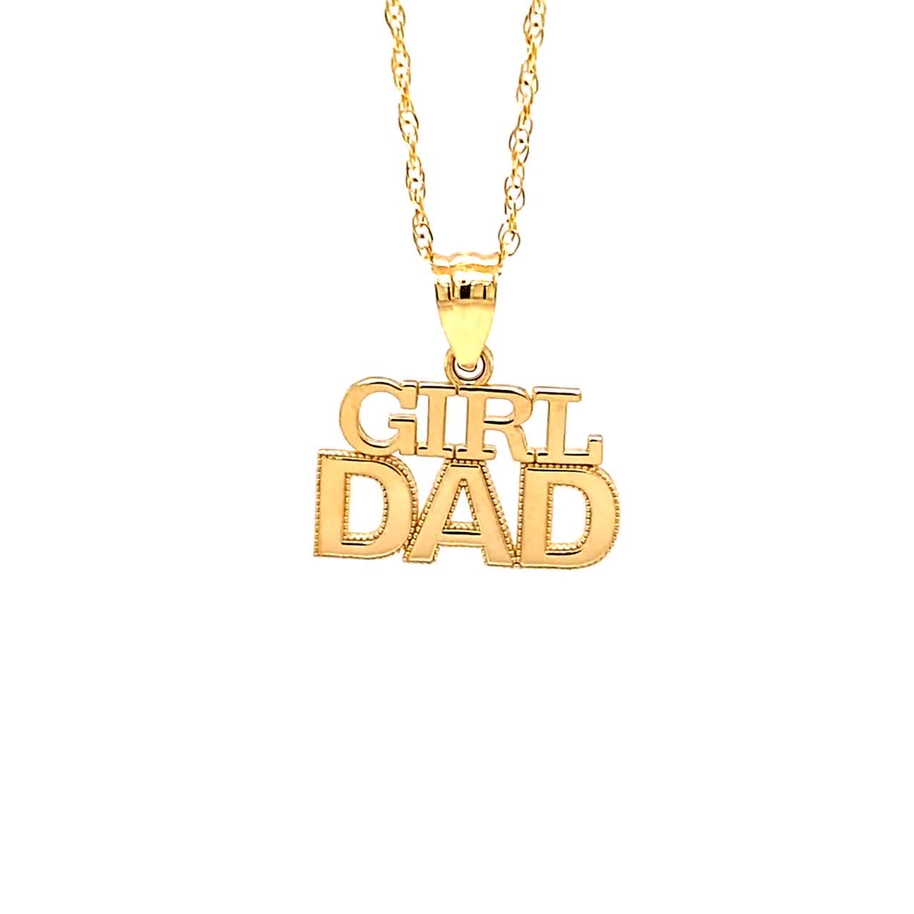 Gold Girl Dad Charm 10 Karat Solid Gold - Etsy 日本