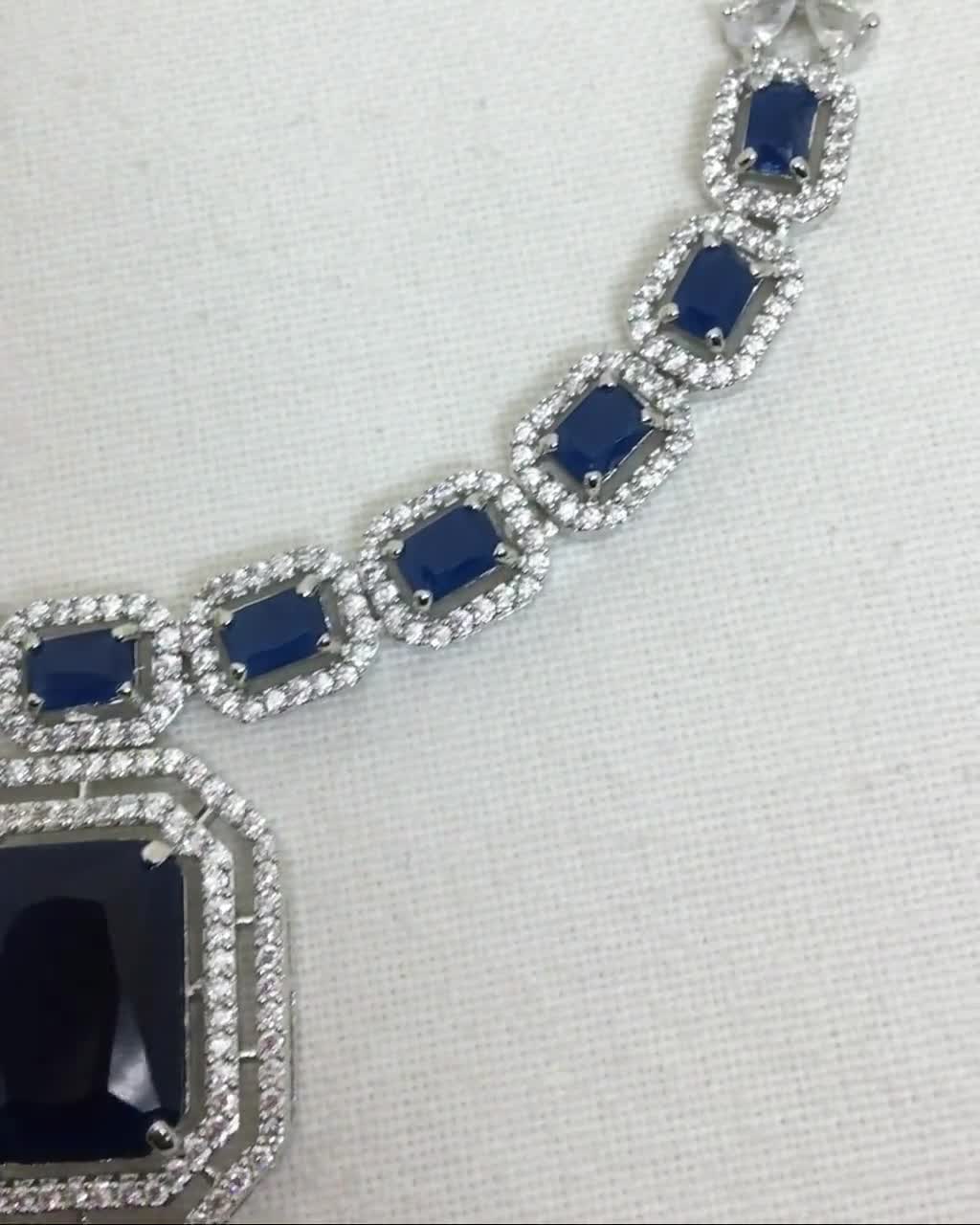 Sapphire Diamond String Necklace – María José Jewelry