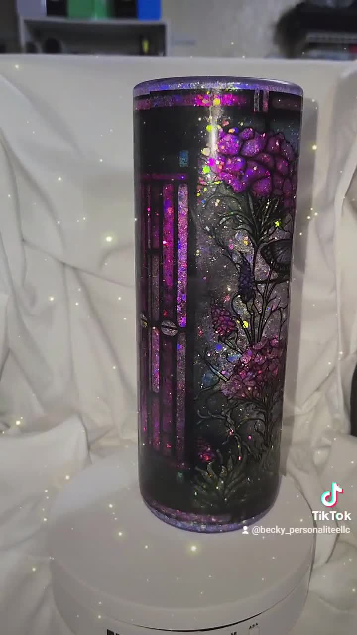 20 oz Stained Glass Glitter Globe Tumbler – PersonaliTee