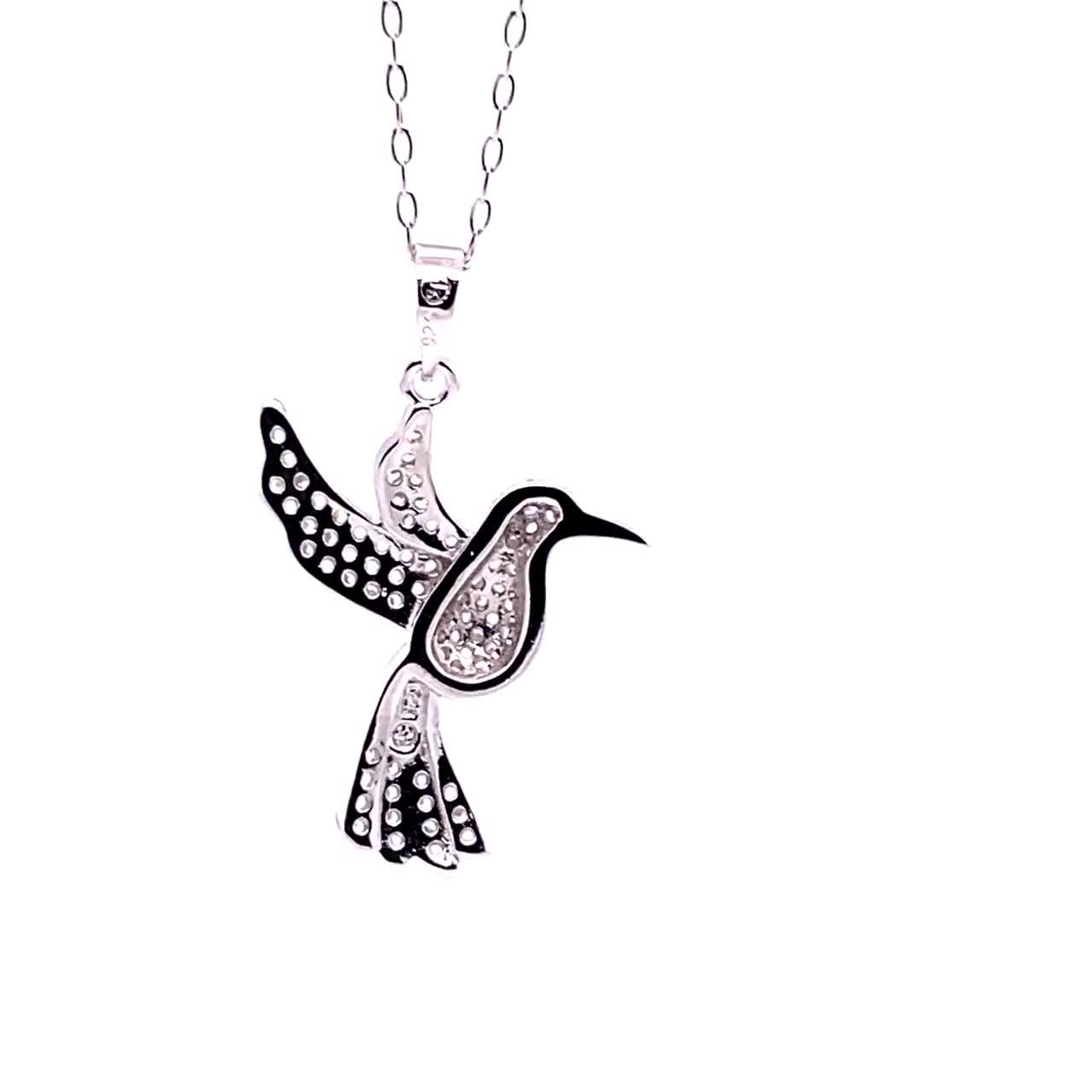 Collar Con Dije De Colibrí De Plata S925 Y Cristal P/mujer | Meses Sin Interés - Foto 4