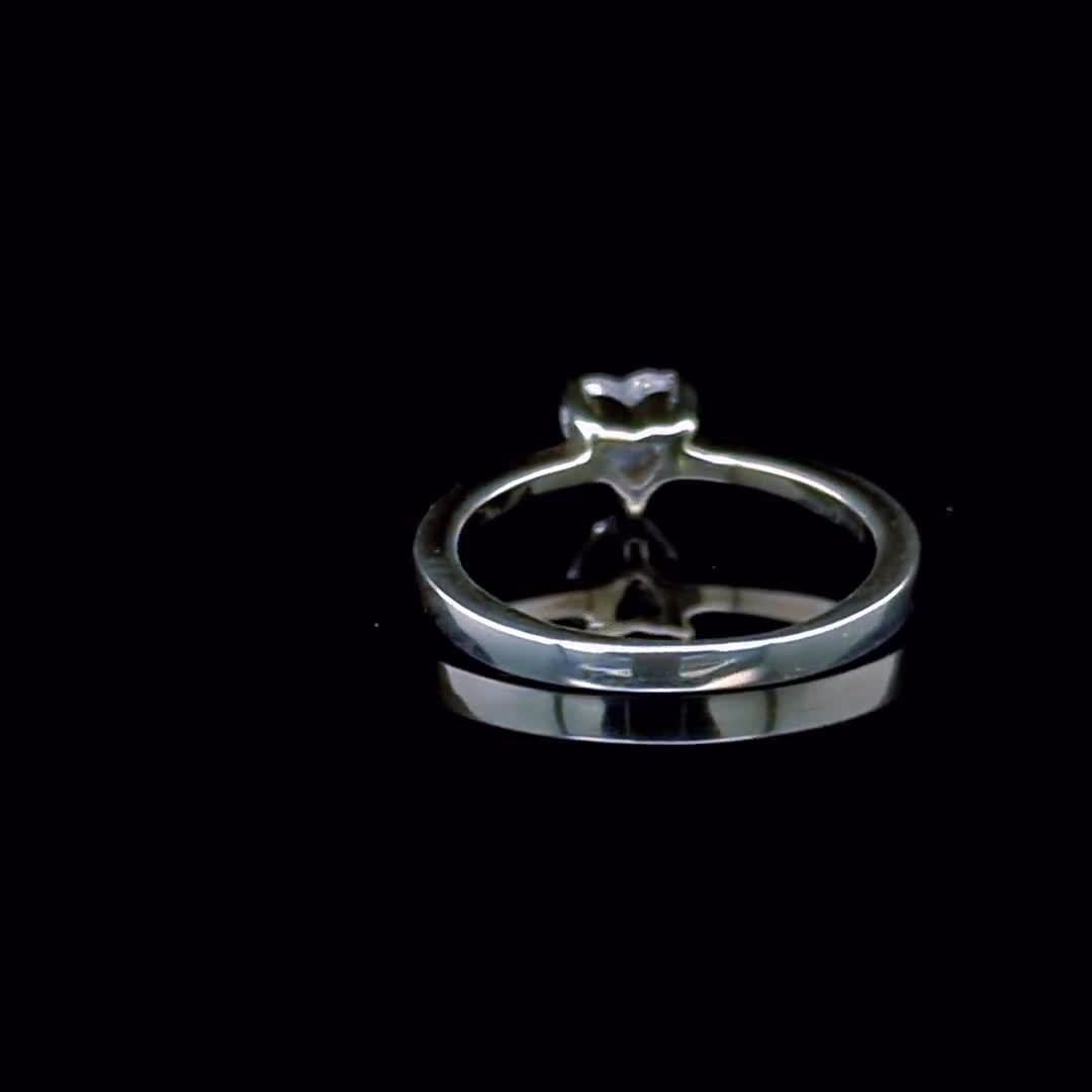 Sayonara Wild Hearts Anillo Compromiso O Promesa Corazón Amour Zirconía Cúbica - Plata Oro Puro
