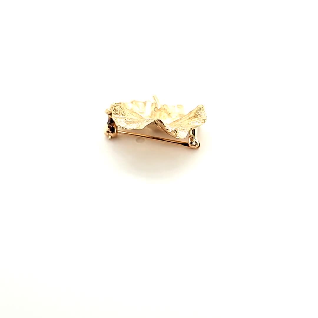 でいちょー。 ヴィンテージ 14K イエロー ゴールド テクスチャード イチョウ