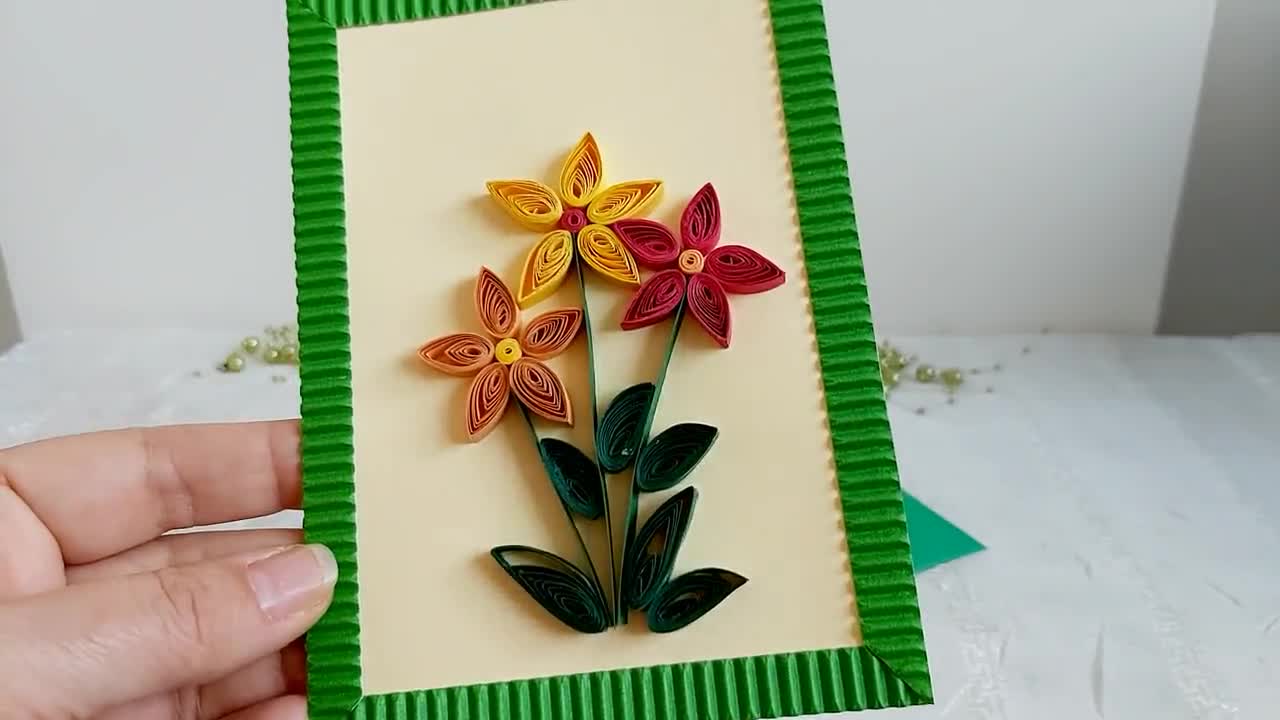 Quilled Card / Birthday Card/ Handmade Card / Quilling / Greeting Card 