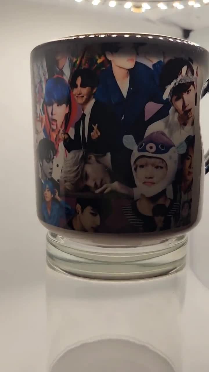 BTS Korean Names in Purple Hearts Coffee Mug by Tizzie