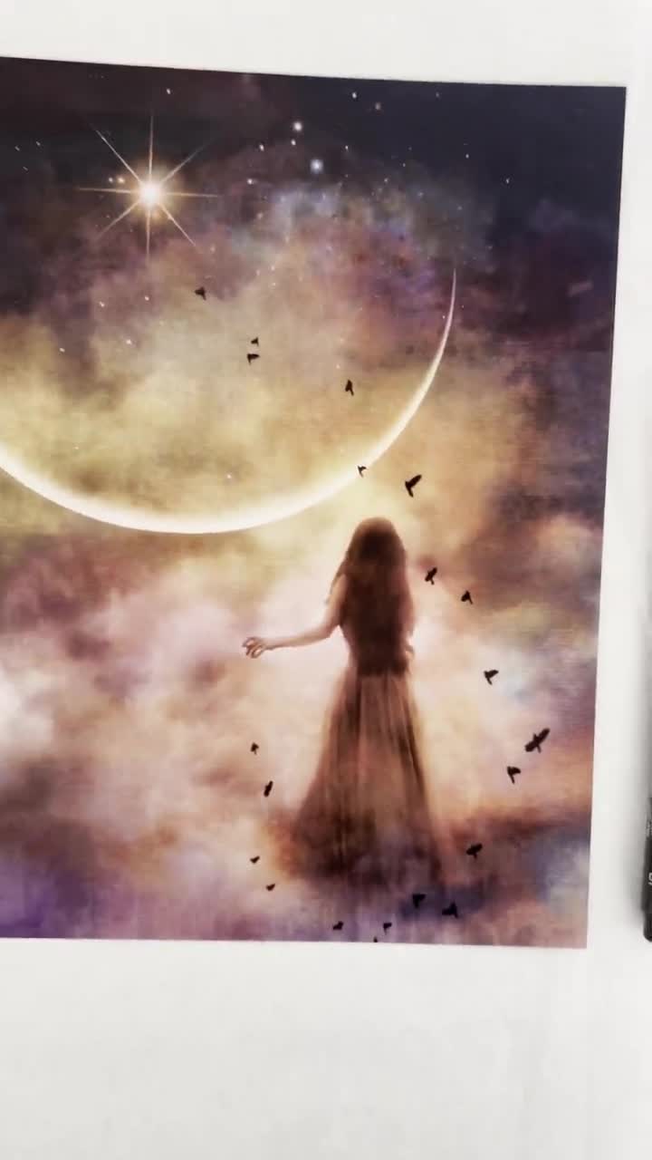 「MOON.」CLARITY ART Crescent Moon Art Print Art Nouveau Art Deco Decor Wall Art