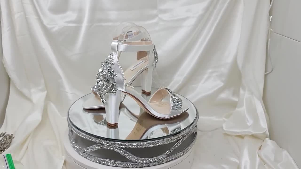 Emily - Zapatillas de novia para boda de color marfil, zapatos de dedo de  pie, zapatos de novia, tacones altos para mujer