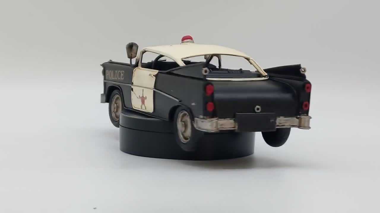 Handmade Metal Police Car Model – Vintage Style Table Decor - Unique Gift  Item