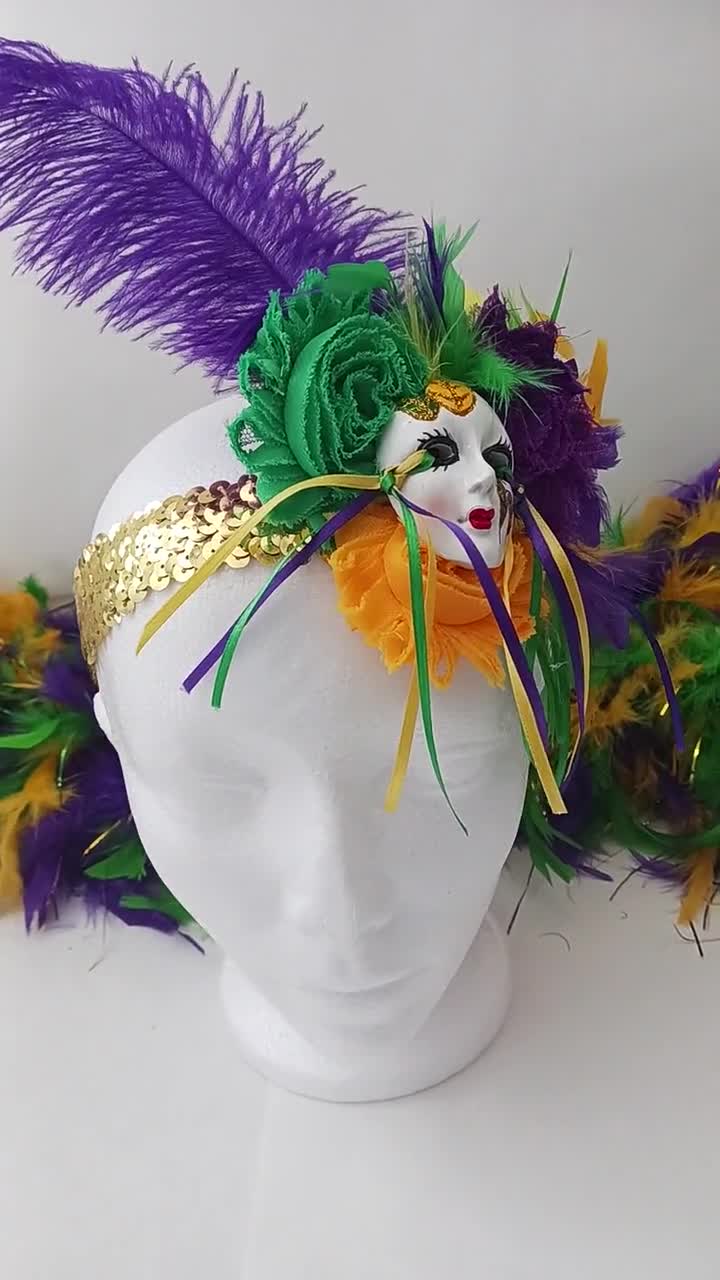 Mardi Gras Feather Headband