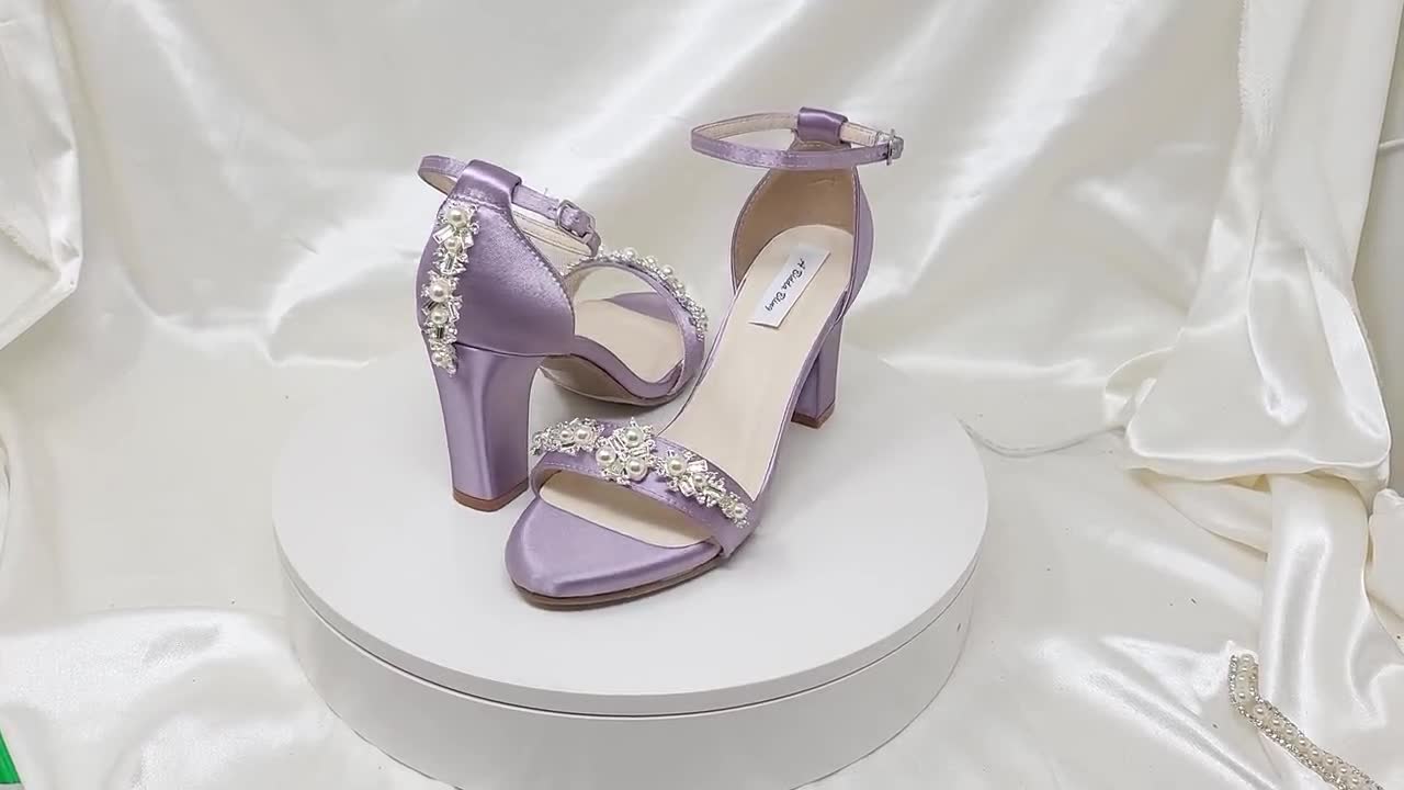 Buy Purple Rhinestone Embellished Serena Kitten Heels by THE ALTER Online  at Aza Fashions.