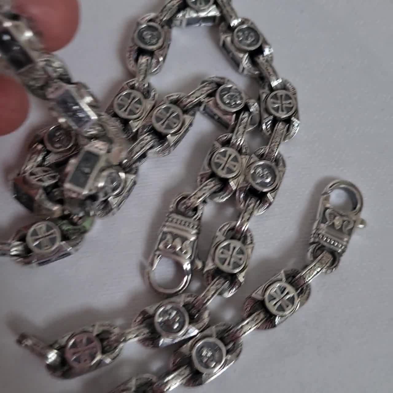 Collana Uomo Con Ciondolo Croce E Bandiera Americana - Catena In Acciaio Lunga 24 Pollici, Stile Biker