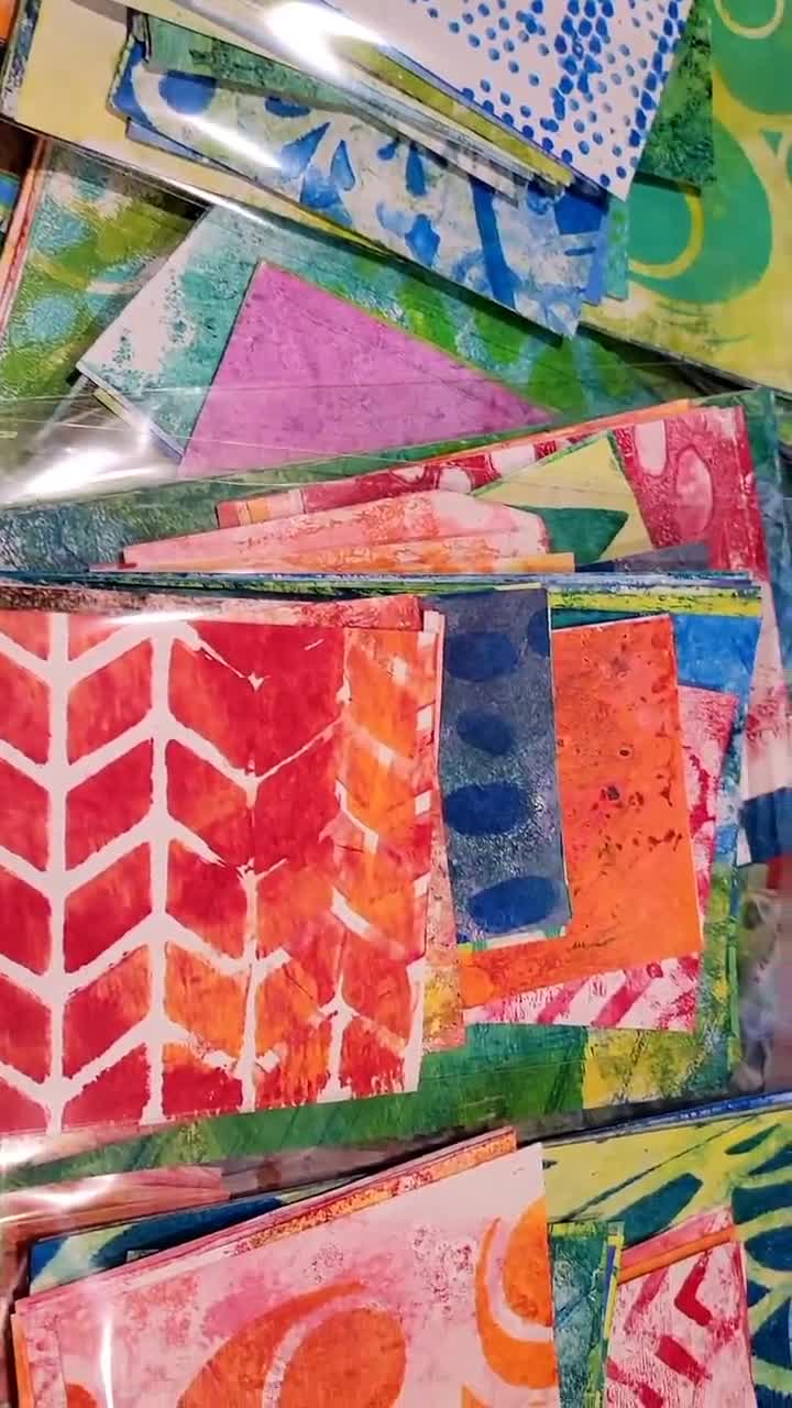 Collage Papers: 40 Beautiful Hand Painted. Collage Paper Samples For Art  Journals, Scrapbooks & Mixed Media Art.40 piece (All Colors)
