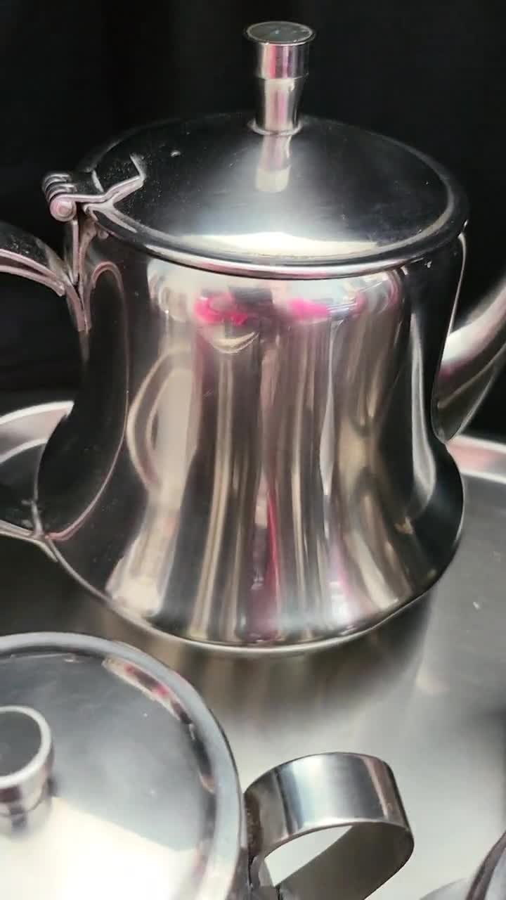 Stainless Steel Tea Set, Vintage Teapot, Coffee, Water Pot, Milk