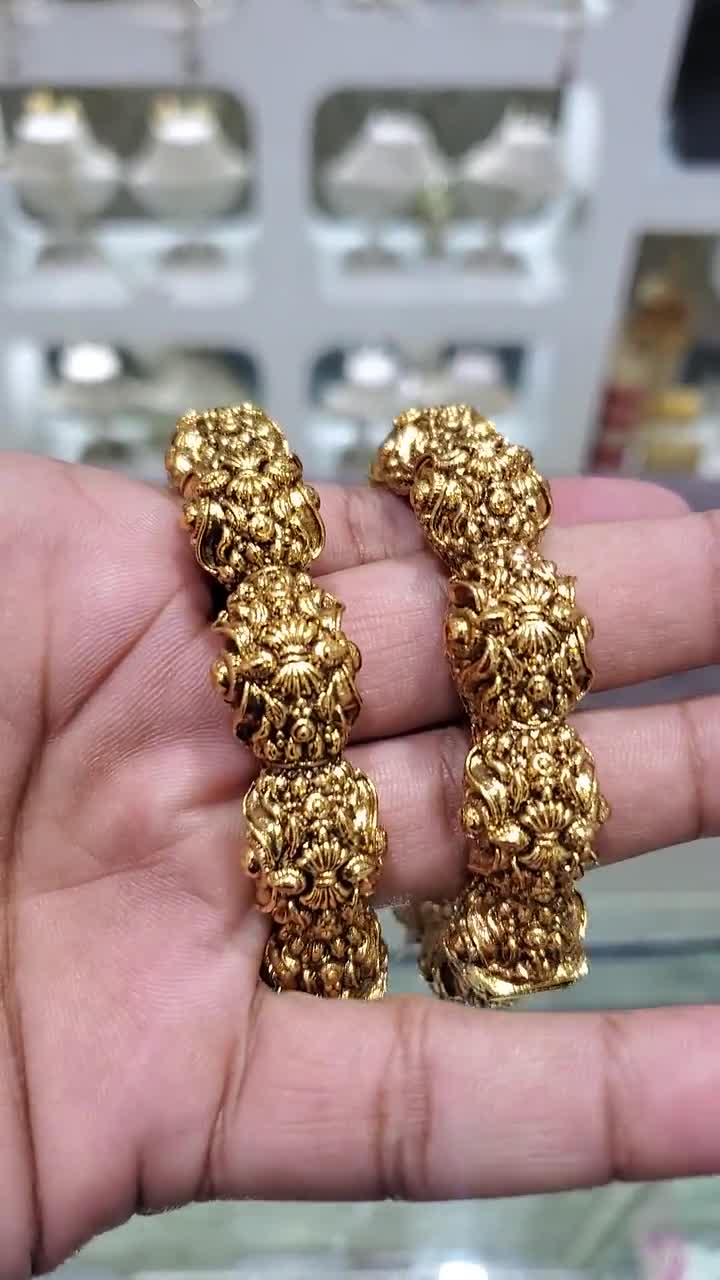 BA9353 22ct Gold Plated Bracelets Open Type Indian Fashion Jewelry Online |  JewelSmart.in