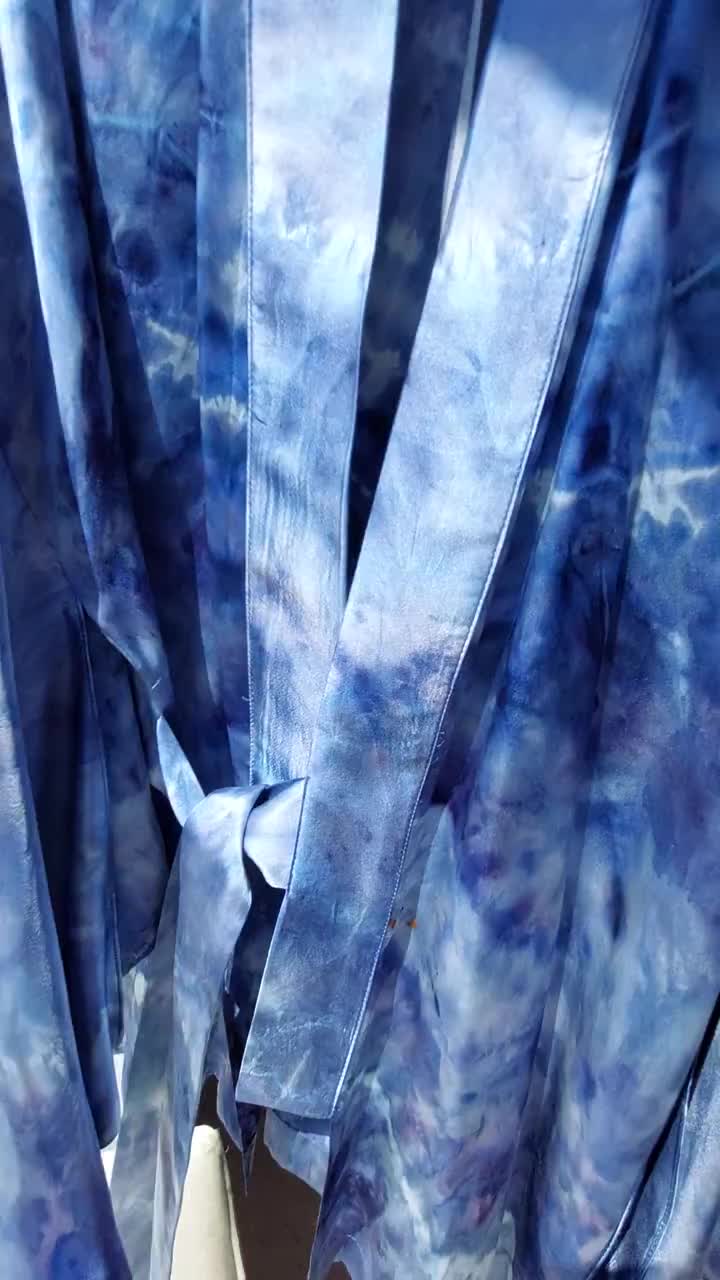 Handmade Japanese Indigo Navy Print Silk Kimono Vest with Tie – Carol Gildar