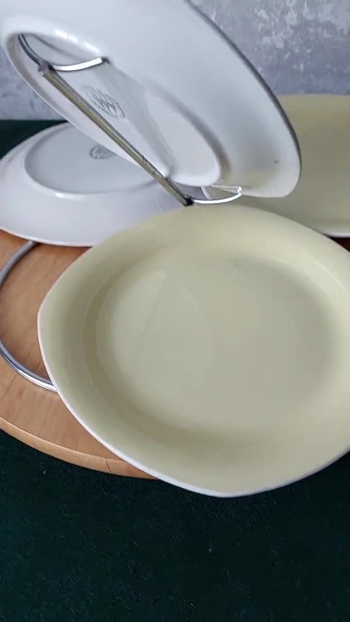 Upsala Ekeby,gefle, Yellow Plates,set of 4 Plates 18 X 18cm, Retro