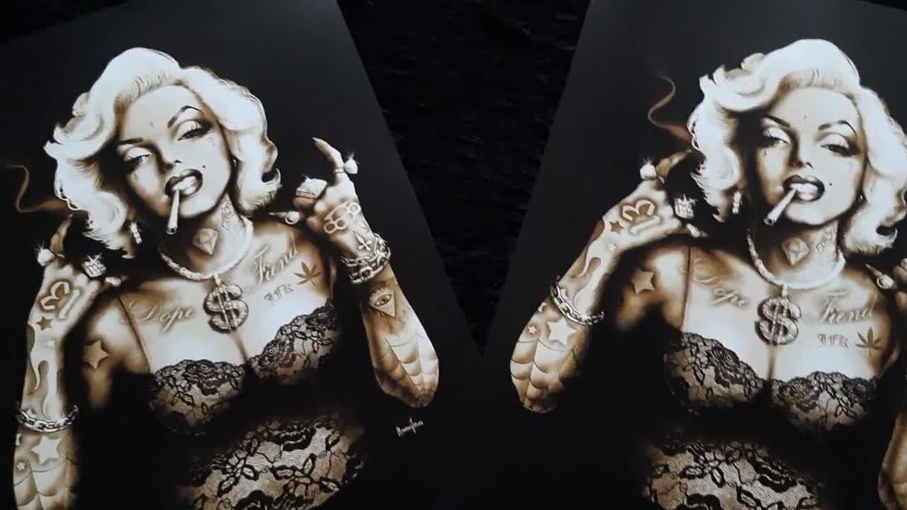 T-Shirt Donna 3stylercollection Marilyn Tatuata - 100% Cotone Made In Italy
