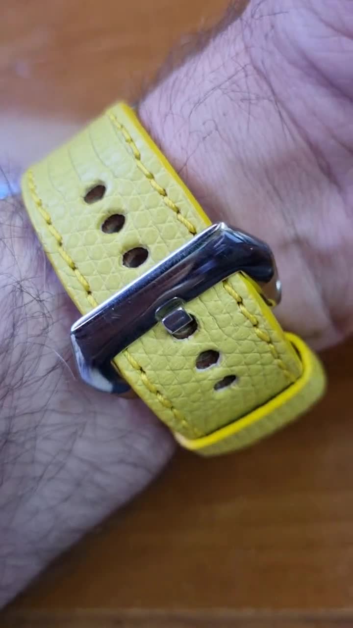 PICTO Orologio Design Danese | Quadrante Giallo E Nero | 40mm | Cinturino Pelle Giallo
