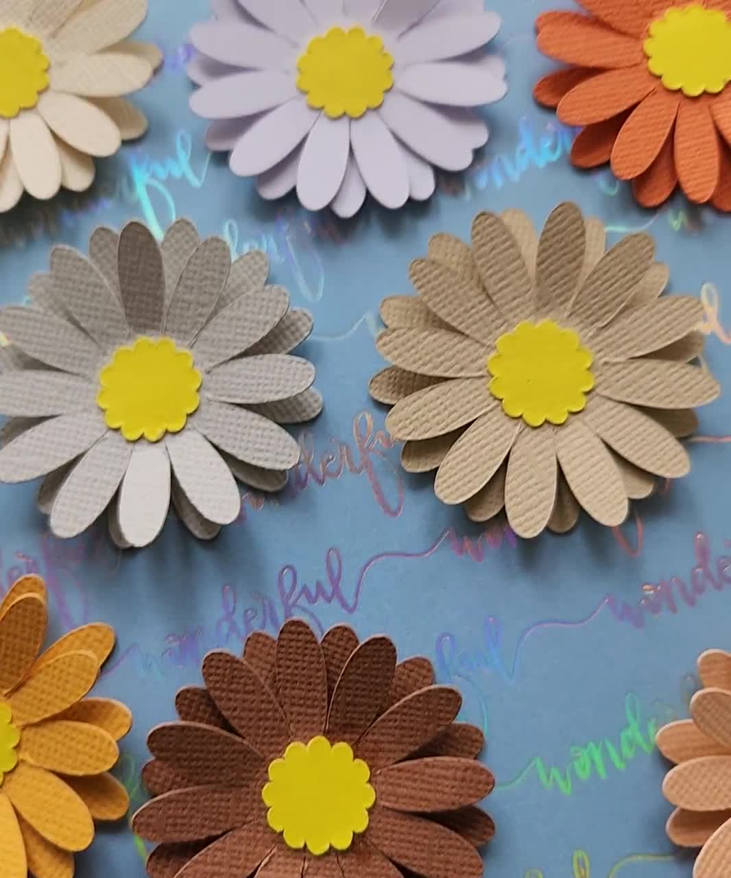 Retro Paper Daisy Flower Wall Decor, Handmade Groovy Flowers For Party, 60's Theme, Boho Birthday Backdrop