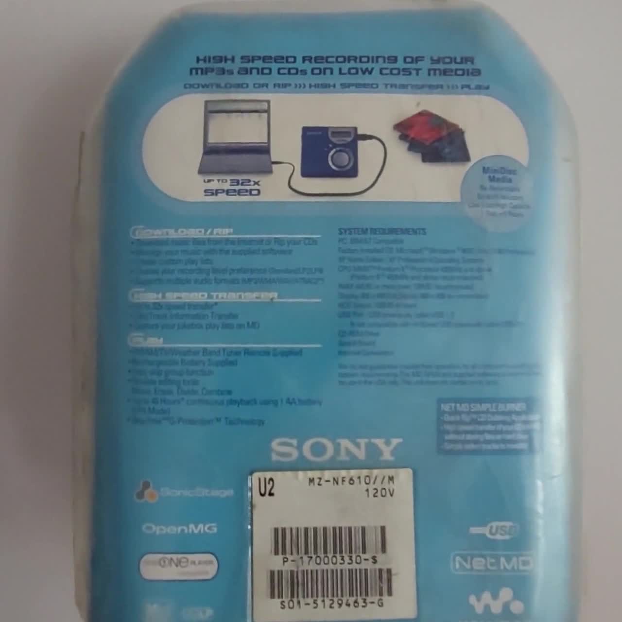 Vintage SONY Minidisc Player MZ-NF610 - Portable Walkman - Etsy