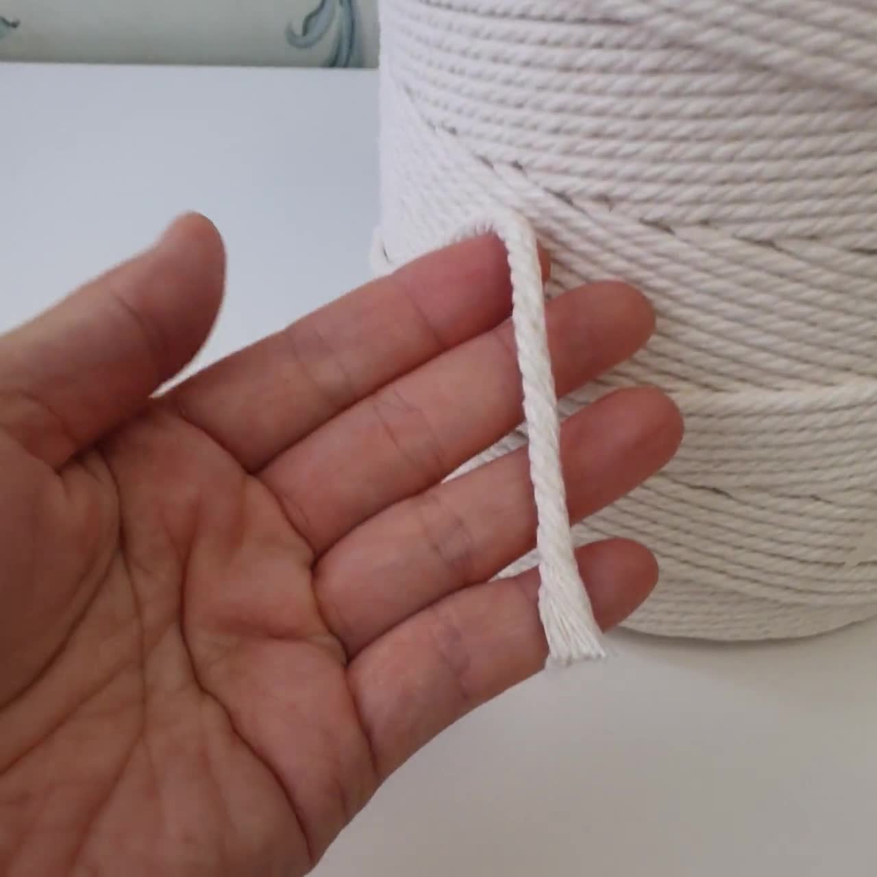 Bulk 400m Macrame Cotton Cord 4mm 3-ply 400m 3 Strand Cotton