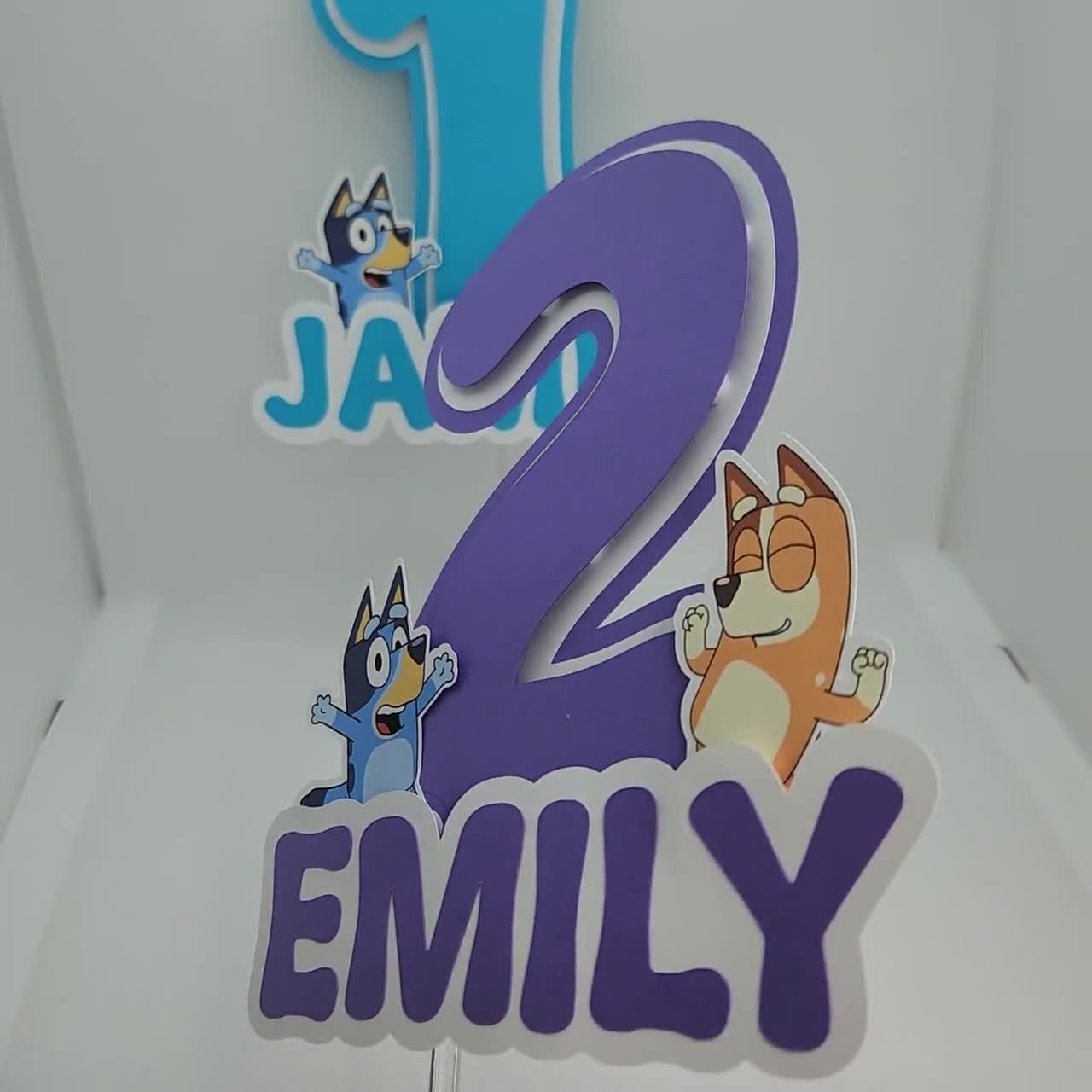 BLUEY Cupcake Toppers, Assembled Cupcake Toppers, Bluey Birthday Party, Bluey  Party Decorations, Cupcake Sign, Blue Dog Cupcake Topper 