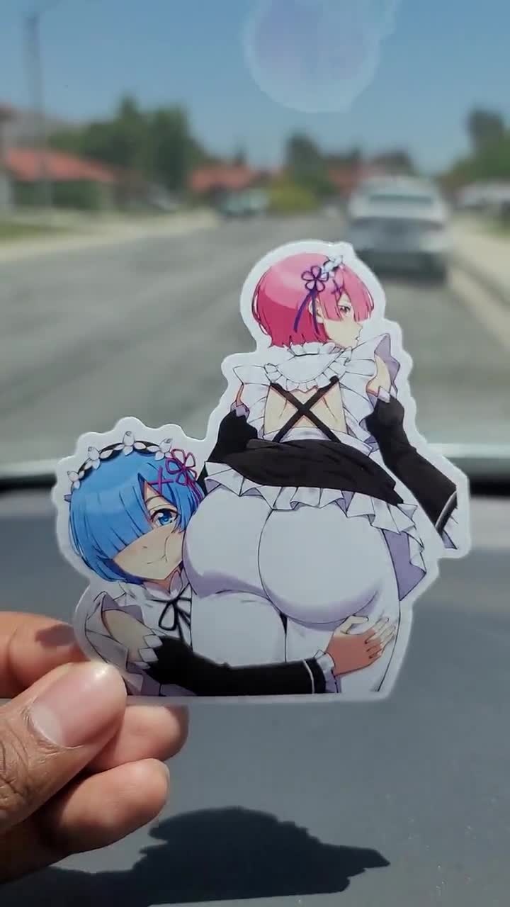 Rem And Ram Anime Waifu Booty Sticker