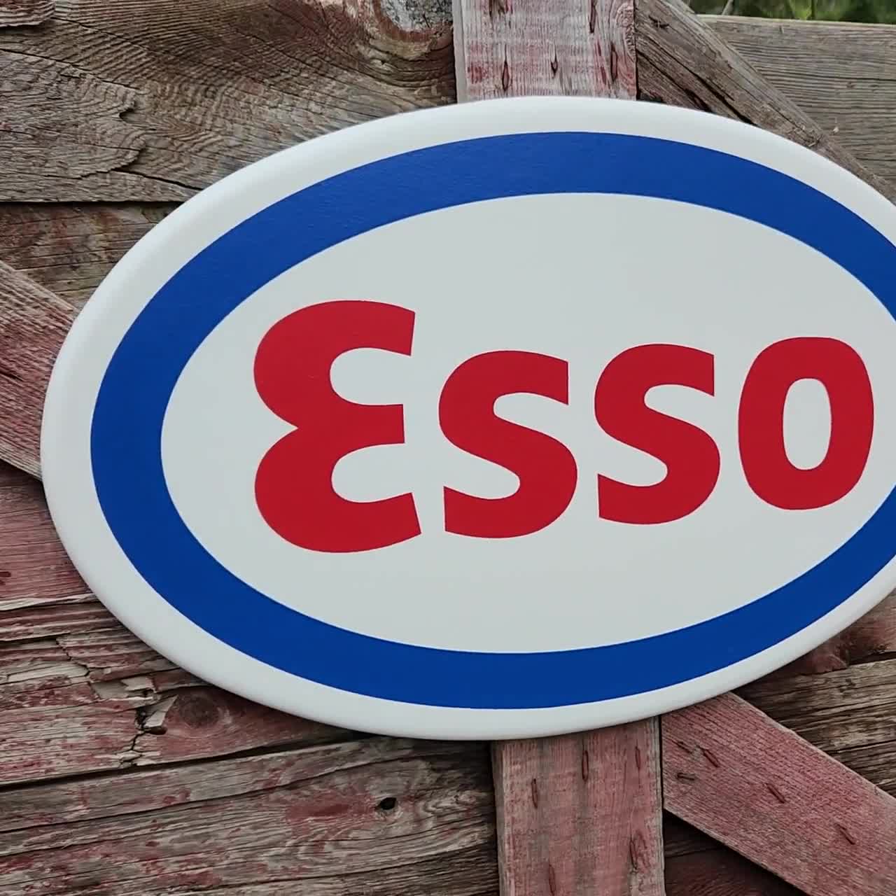 Esso Sign Vintage Wood Esso Sign Painted Wood Esso Sign Mancave