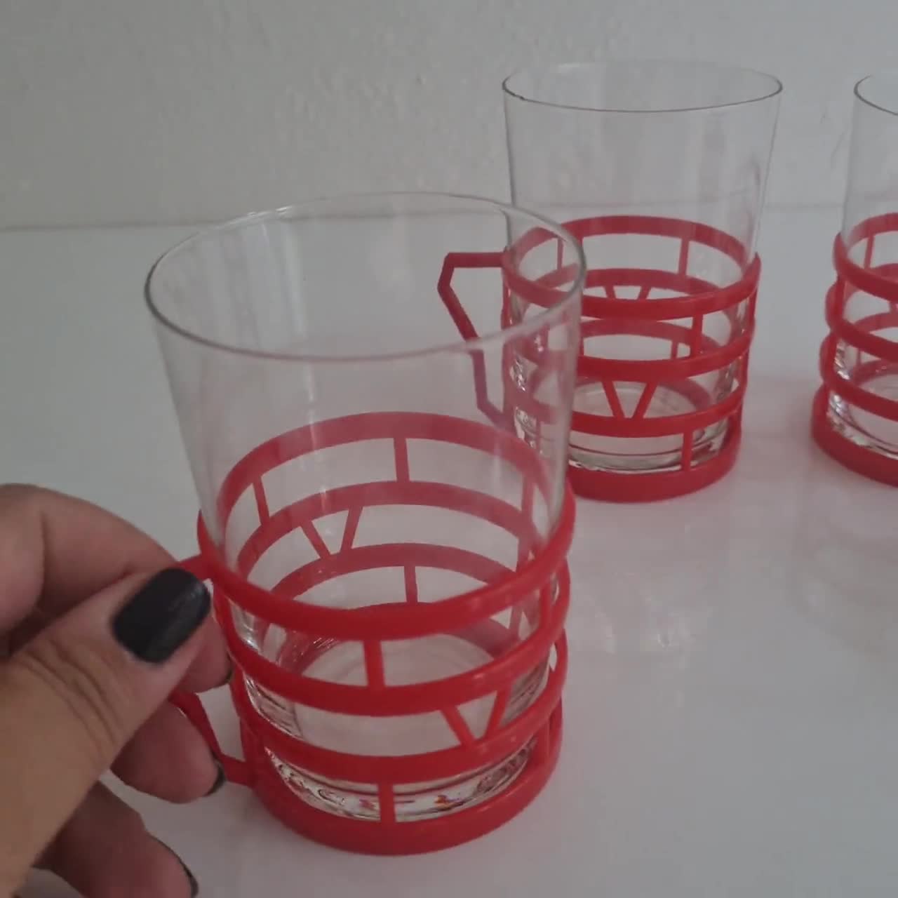 Lot De 4 Tasses Vintage Aluminium - Design Space Age Mid-Century 1970s