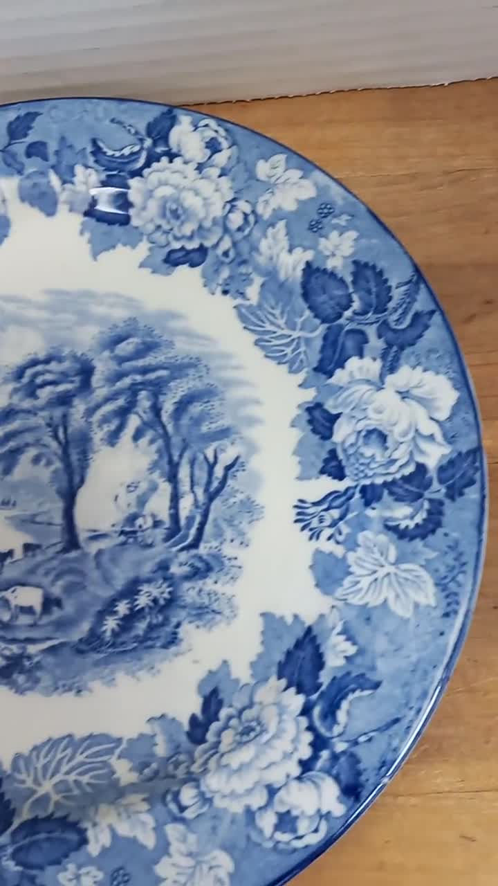 Antique Wood&sons Enoch Plate: English Scenery Blue and White