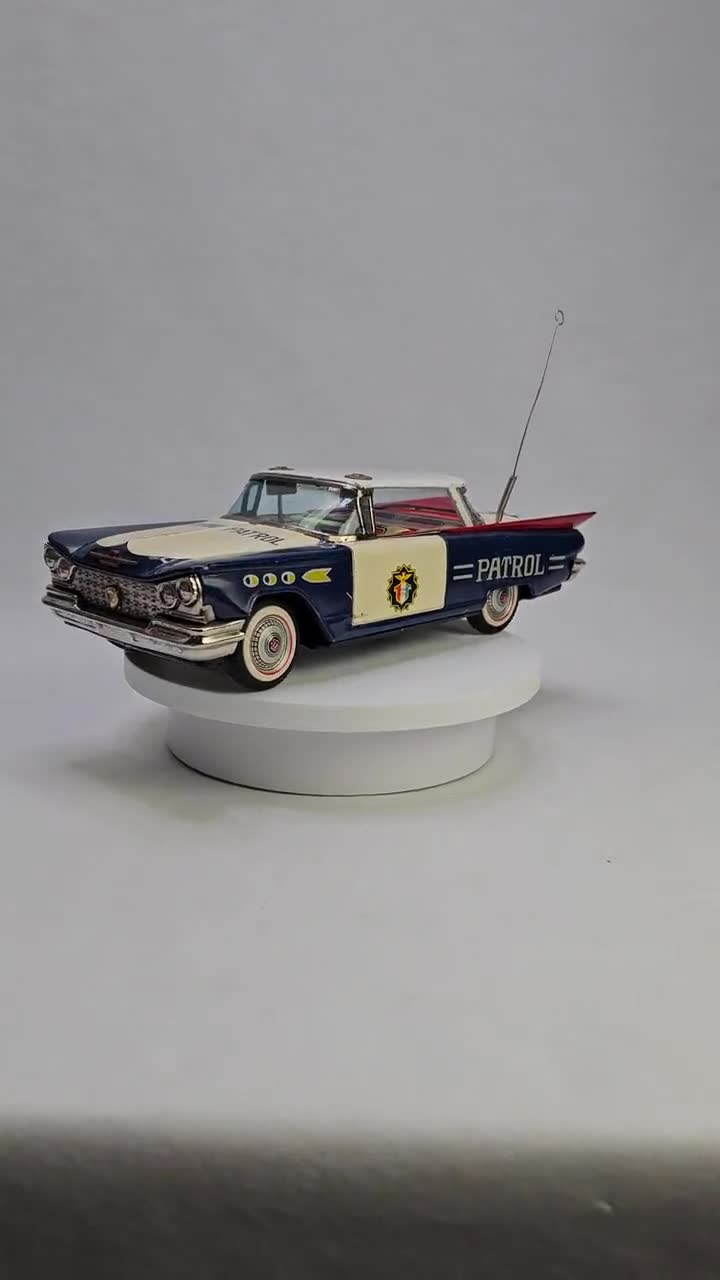 Vintage Tinplate Toy Police Car From 1950s Japan Vintage Tinplate Toy Police Car From 1950s Japan