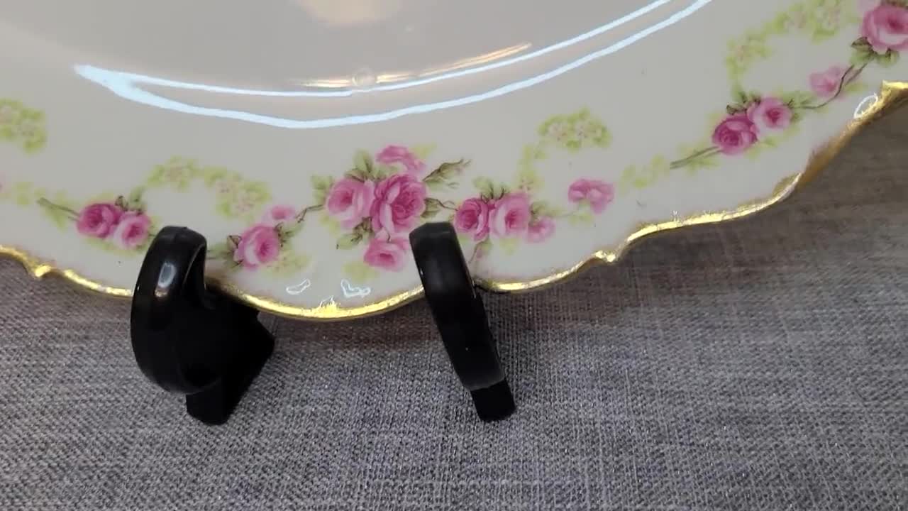 Vintage Limoges Elite Works Serving Platter, Bridal Rose, Made in