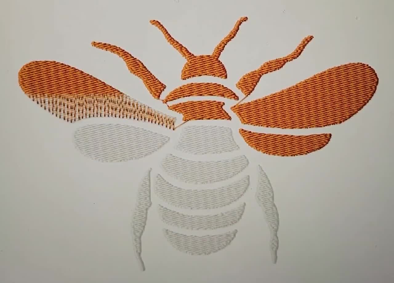 蜂のシルエットの機械刺繍デザイン、マルハナバチのデザイン、スズメバチの昆虫のパターン、枕のパーソナライズ用の大きな蜂の飼育者 5 および 6 インチ