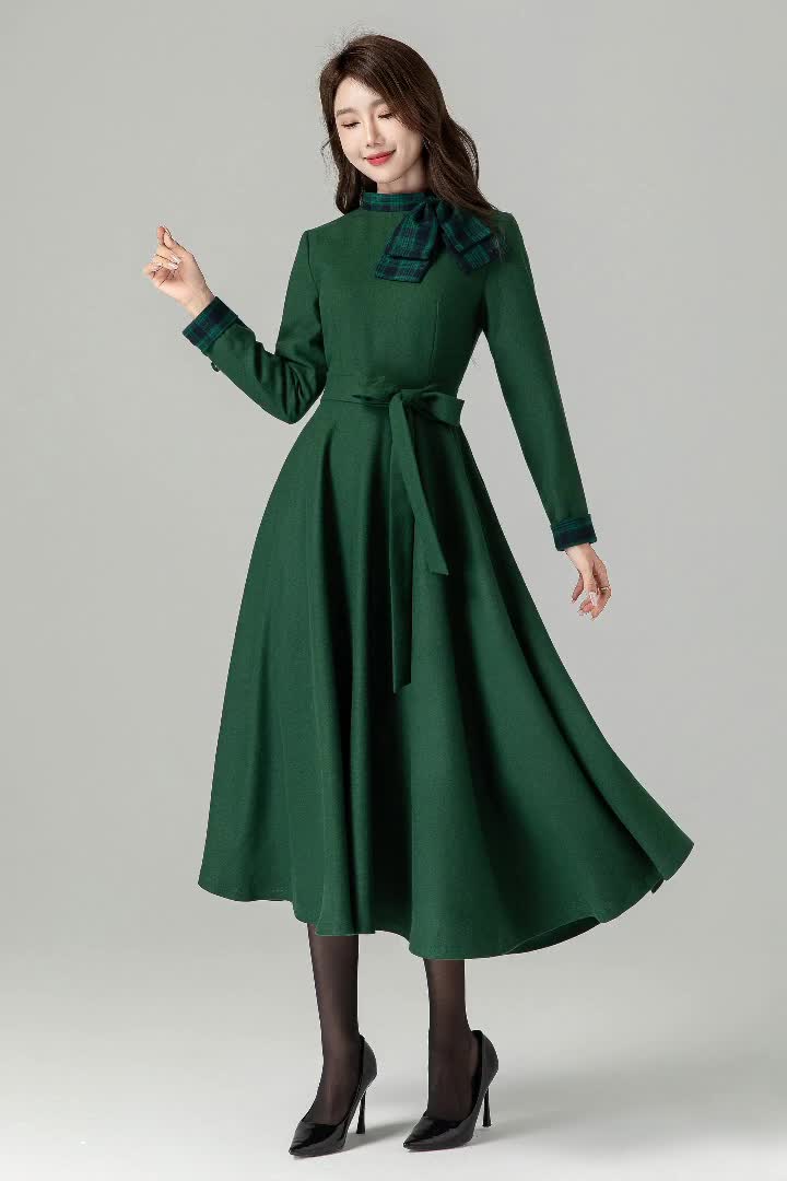 Women Vintage Inspired Medieval Dress, Long Sleeve Linen Maxi Dress, Green  Dress, Long Dress, Modest Dress, Gothic Dress, Autumn Dress 3125 