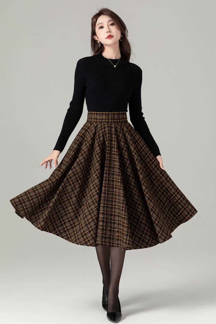 Long Wool Skirt, Black Wool Skirt, A Line Skirt, Vintage 1950s Maxi Wool  Skirt, Women Skirts, Autumn Winter Wool Skirt, Handmade Skirt 1088 