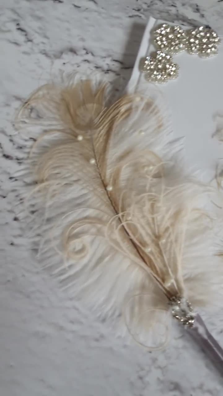 Boa de plumas blancas de lujo – 80g -180cm Ecuador