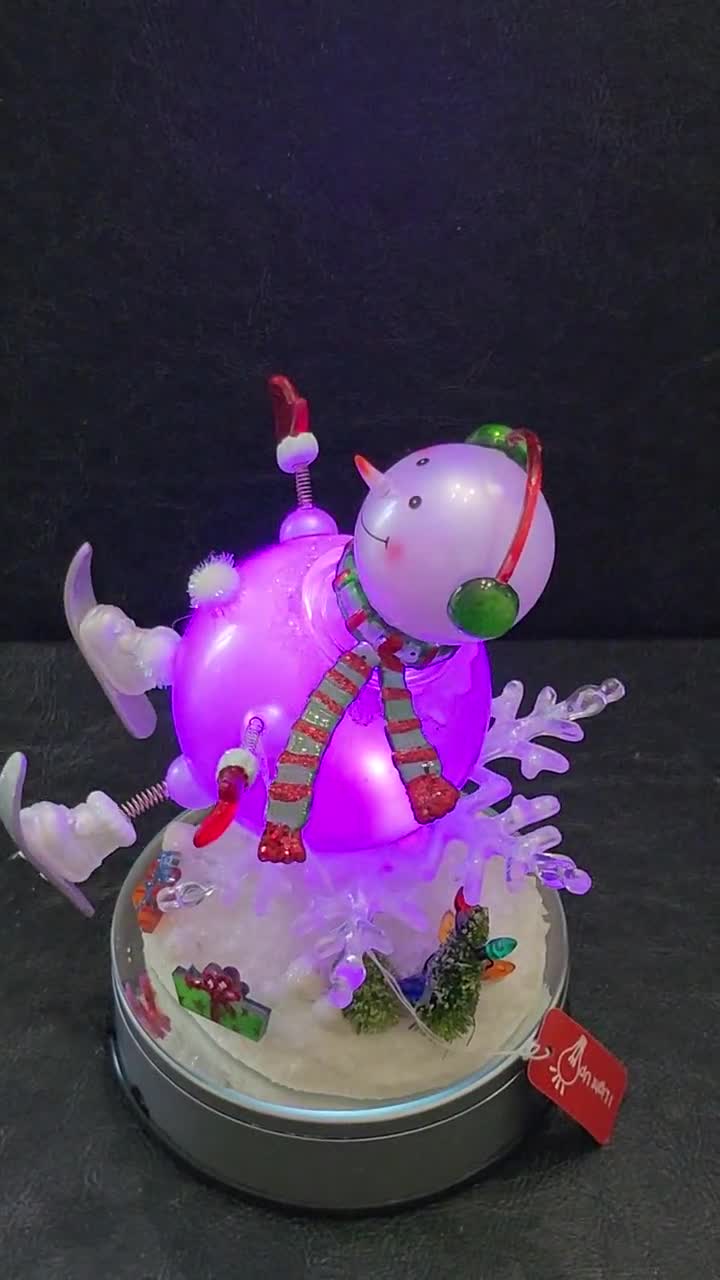 jcpenney, Holiday, Snowman Vintage Jc Penny 8 Acrylic Lighted Skiing Ice  Cube Snowman Figurine